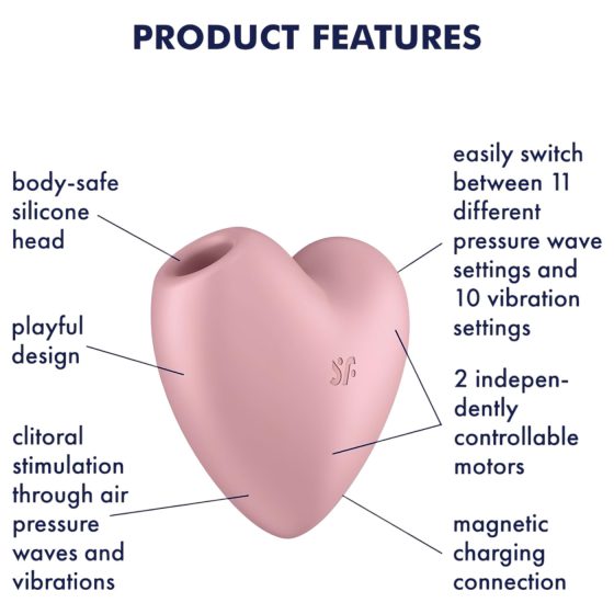 Satisfyer Cutie Heart - akkus léghullámos csiklóvibrátor (pink)