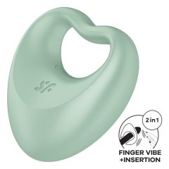   Satisfyer Perfect Pair 3 - 2in1 péniszgyűrű és ujjvibrátor (zöld)