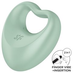   Satisfyer Perfect Pair 3 - 2in1 péniszgyűrű és ujjvibrátor (zöld)