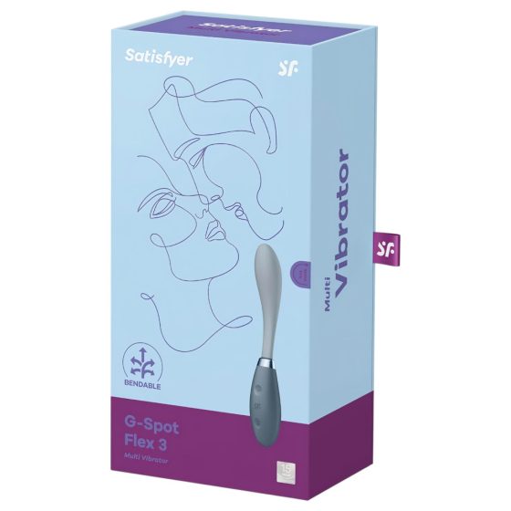 Satisfyer G-Spot Flex 3 - akkus G-pont vibrátor (szürke)