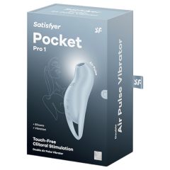   Satisfyer Pocket Pro 1 - akkus, léghullámos csiklóizgató (kék)