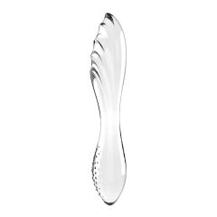   Satisfyer Dazzling Crystal 1 - 2 végű üveg dildó (áttetsző)