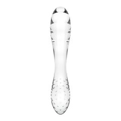   Satisfyer Dazzling Crystal 1 - 2 végű üveg dildó (áttetsző)