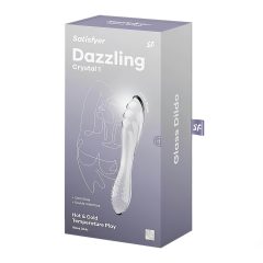   Satisfyer Dazzling Crystal 1 - 2 végű üveg dildó (áttetsző)