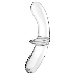   Satisfyer Double Crystal - 2 végű üveg dildó (áttetsző)