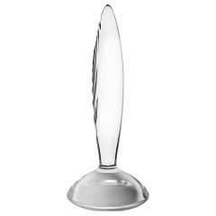   Satisfyer Sparkling Crystal - bordázott üveg dildó (áttetsző)