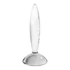   Satisfyer Sparkling Crystal - bordázott üveg dildó (áttetsző)