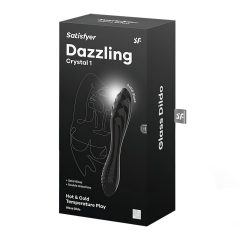   Satisfyer Dazzling Crystal 1 - 2 végű üveg dildó (fekete)