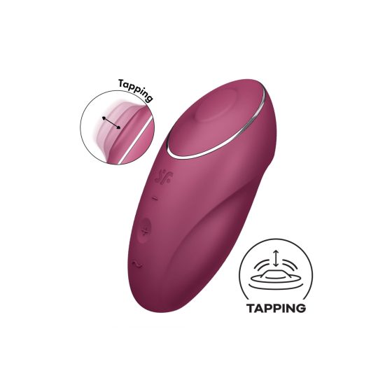 Satisfyer Tap & Climax 1 - 2in1 vibrátor és csiklóizgató (piros)