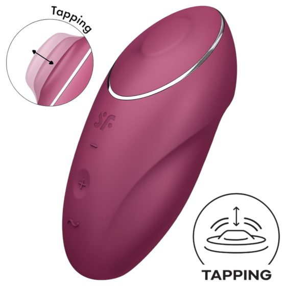 Satisfyer Tap & Climax 1 - 2in1 vibrátor és csiklóizgató (piros)