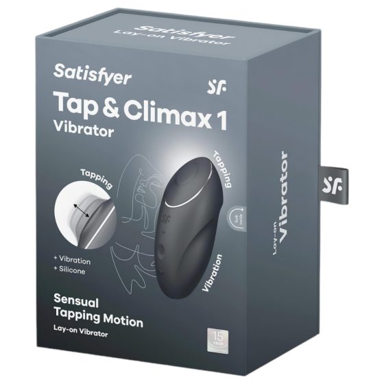 Satisfyer Tap & Climax 1 - 2in1 vibrátor és csiklóizgató (fekete)