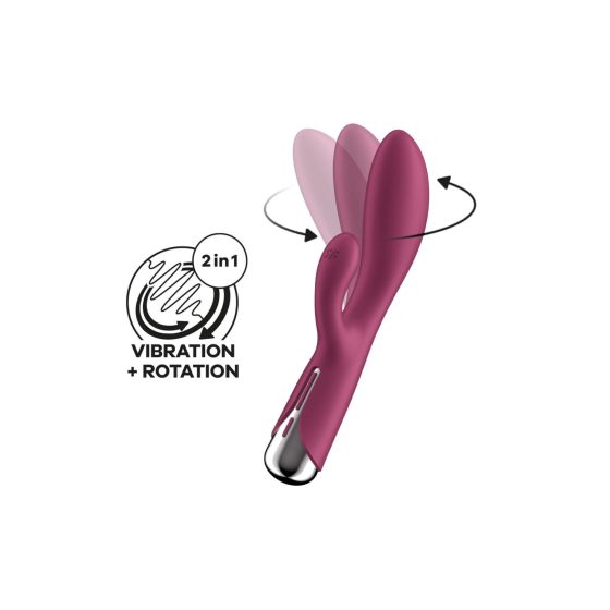 Satisfyer Spinning Rabbit 1 - forgó csiklókaros vibrátor (piros)