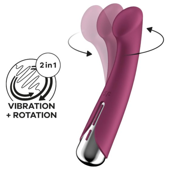 Satisfyer Spinning G-Spot 1 - forgó fejes G-pont vibrátor (piros)