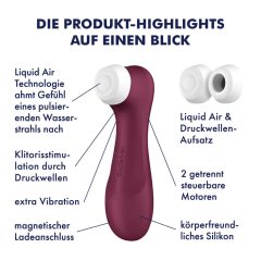   Satisfyer Pro 2 Gen3 - okos léghullámos csiklóizgató (bordó)