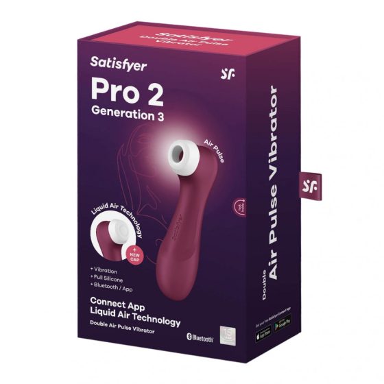 Satisfyer Pro 2 Gen3 - okos léghullámos csiklóizgató (bordó)