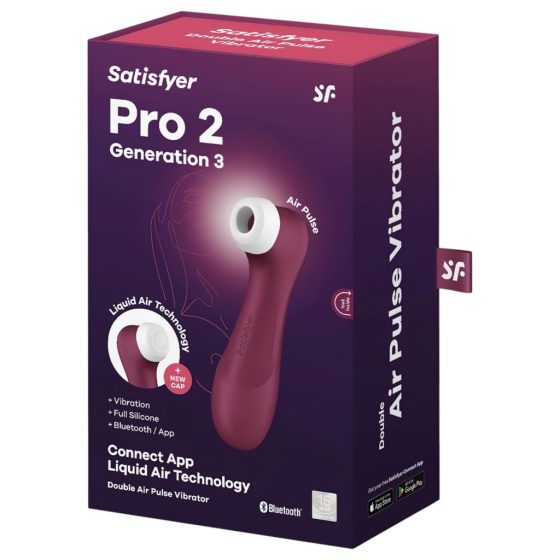 Satisfyer Pro 2 Gen3 - okos léghullámos csiklóizgató (bordó)