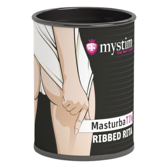 Mystim MasturbaTIN Ribbed Rita - lamellás maszturbátor (fehér)