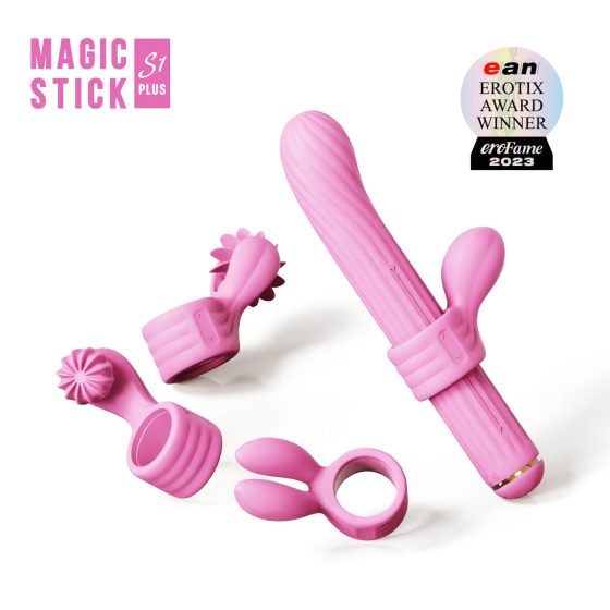 Otouch Magic Stick S1 Plus vibrátor + 4db klitorisz izgató feltét (pink)