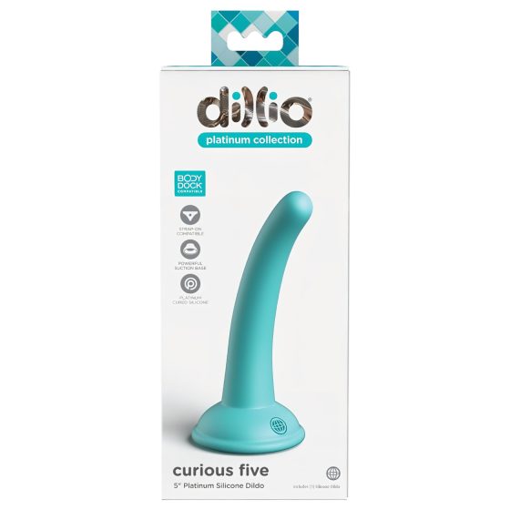 Dillio Curious Five - szilikon dildó (15cm) - türkiz