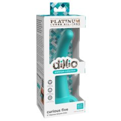   Dillio Curious Five - tapadótalpas szilikon dildó (15cm) - türkiz