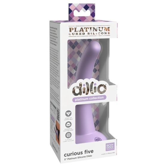 Dillio Curious Five - tapadótalpas szilikon dildó (15cm) - lila