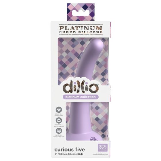 Dillio Curious Five - tapadótalpas szilikon dildó (15cm) - lila