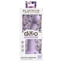   Dillio Secret Explorer - tapadókorongos makkos dildó (17cm) - lila