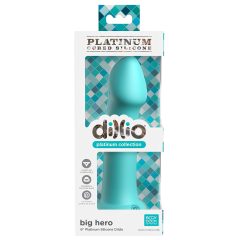   Dillio Big Hero - tapadótalpas makkos szilikon dildó (17cm) - türkiz