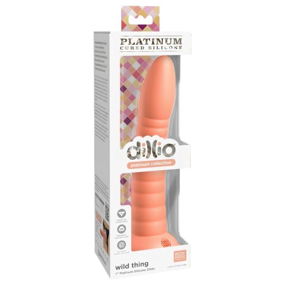 Dillio Wild Thing - barázdált dildó (19cm) - narancs