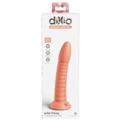   Dillio Wild Thing - tapadótalpas barázdált dildó (19cm) - narancs