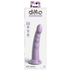   Dillio Slim Seven - tapadótalpas stimuláló dildó (20cm) - lila