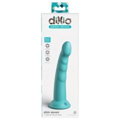   Dillio Slim Seven - tapadótalpas stimuláló dildó (20cm) - türkiz