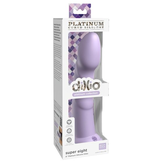 Dillio Super Eight - tapadótalpas szilikon dildó (21cm) - lila