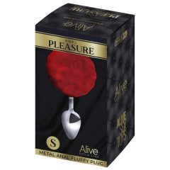   / Alive Anal Pleasure - anál plug nyuszifarokkal (ezüst-piros)