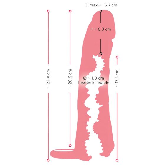 Nature Skin - 2in1 műpunci és péniszköpeny - 23cm (natúr)