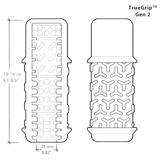 The Handy TrueGrip Gen 2 Sleeve - maszturbátor (áttetsző)