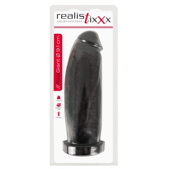 Realistixxx Real Giant - giga dildó - 30 cm (fekete)