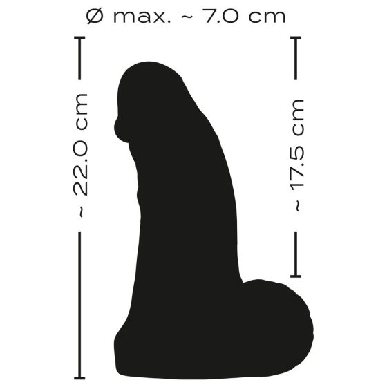 Realistixxx Real Giant - giga herés dildó - 22 cm (fekete)