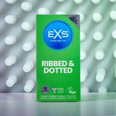 EXS Ribbed, Dotted and Flared - pontozott óvszer (12 db)