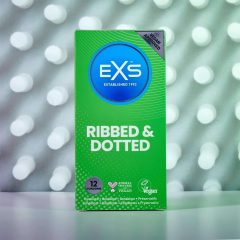 EXS Ribbed, Dotted and Flared - pontozott óvszer (12db)