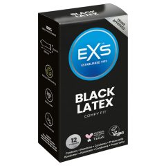 EXS Black - latex óvszer - fekete (12db)