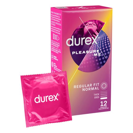 Durex Emoji PleasureMe - bordázott-pontozott óvszer (12db)