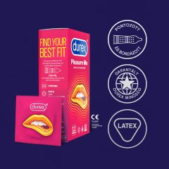 Durex Emoji PleasureMe - bordás-pontozott óvszer (12db)