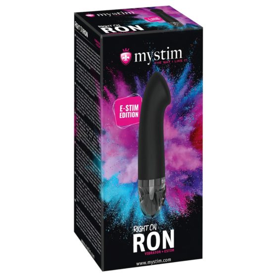 mystim Right on Ron E-Stim - akkus, elektro G-pont vibrátor (fekete)