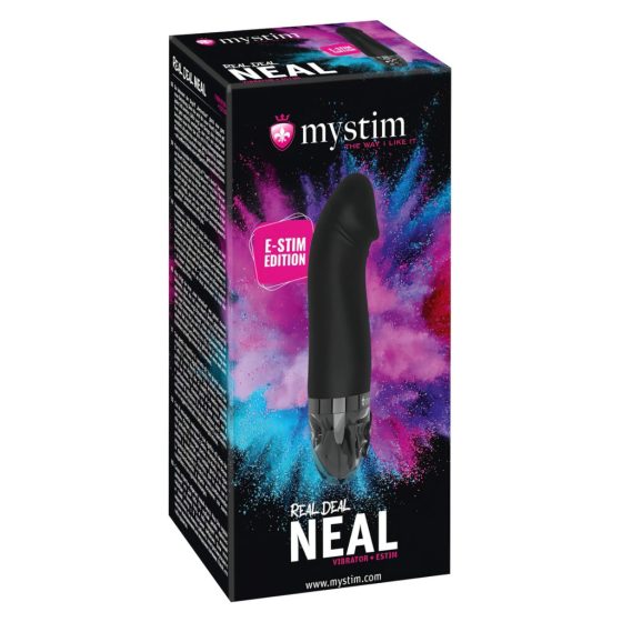 mystim Real Deal Neal E-Stim - akkus elektro vibrátor (fekete)