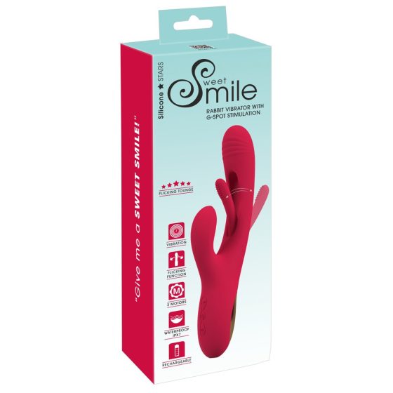 Smile - csiklókaros ficánkoló nyelves vibrátor (piros)