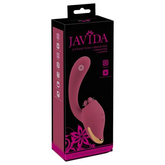 Javida - nyelves 2in1 vibrátor (bordó)