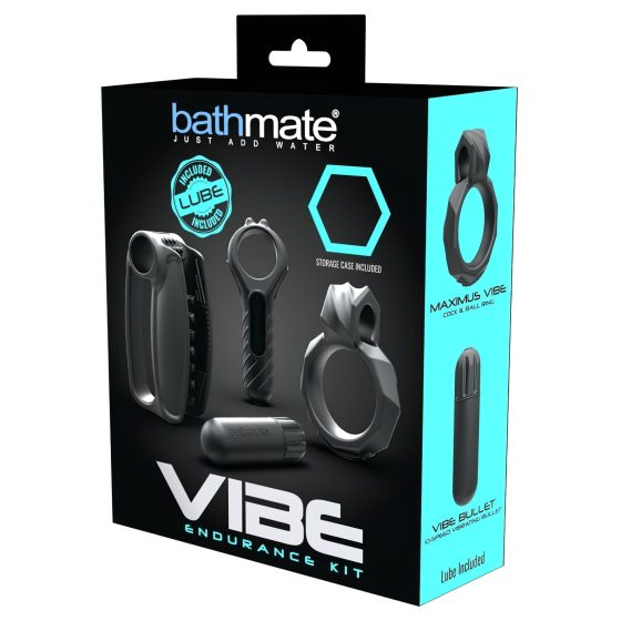 / Bathmate Vibe Endurance - maszturbátor és péniszgyűrű szett (fekete)