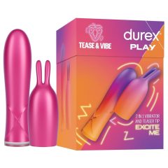   Durex Tease & Vibe - rúdvibrátor nyuszis csiklóizgatóval (pink)