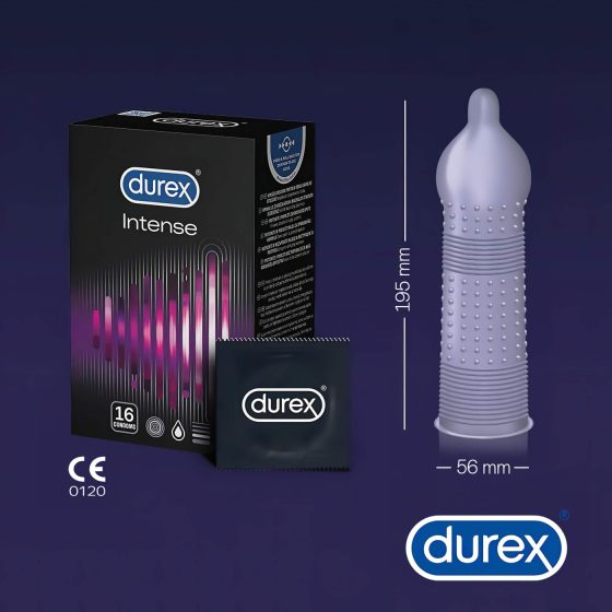 Durex Intense - bordázott és pontozott óvszer (16db)